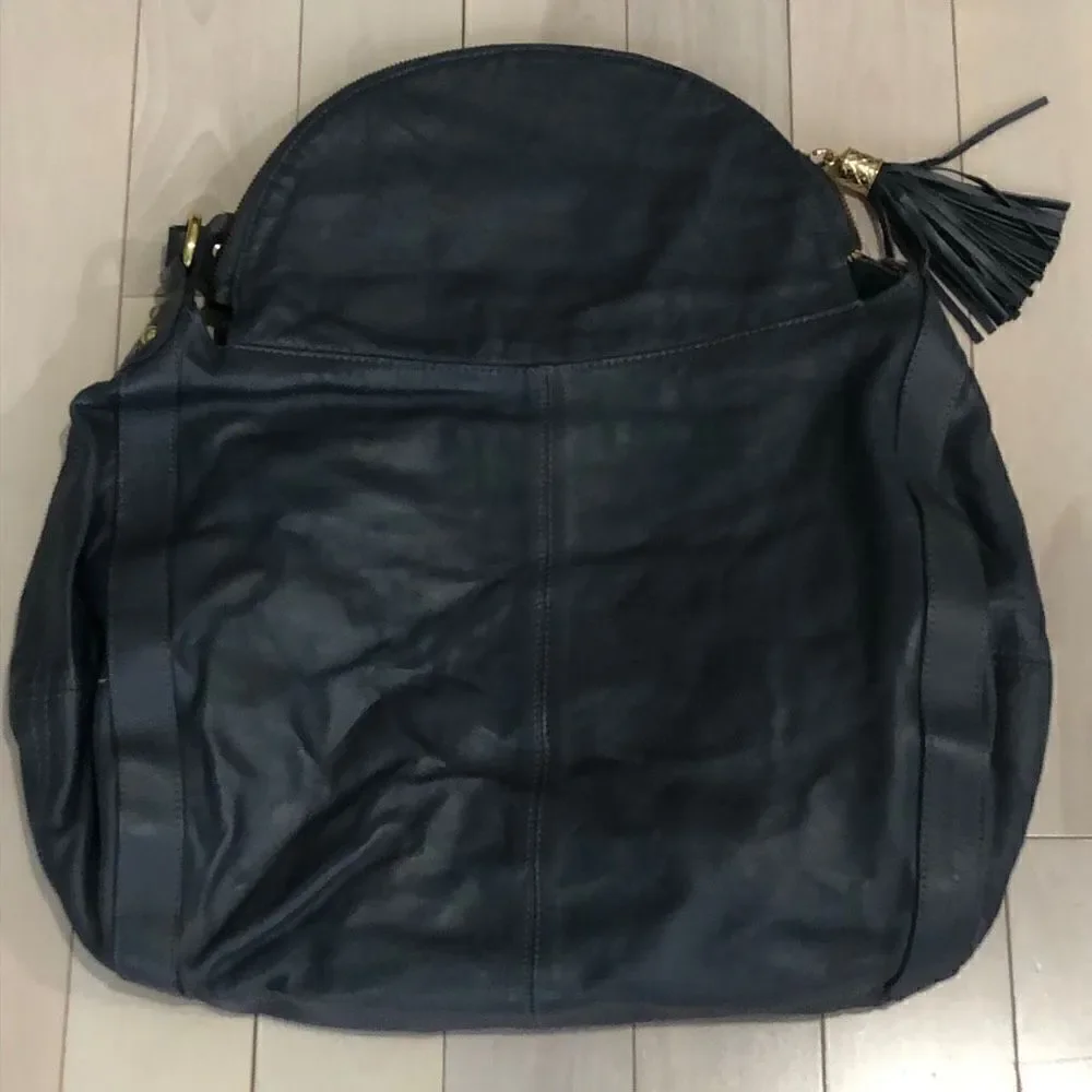 Onna Ehrlich Women's Leather Satchel Shoulder Bag Black